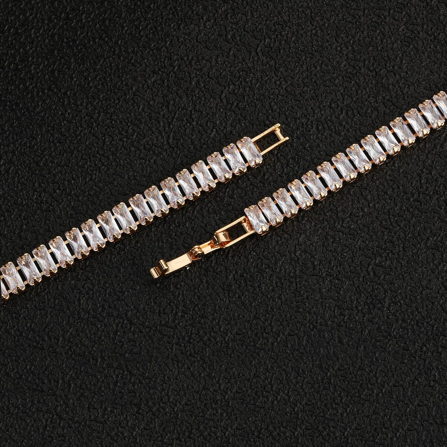 Beauty Square 5A Cubic Zirconia Bracelet Chains  for Women CK10116 Gold