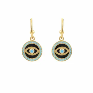 Blue Eye Enamel Earrings