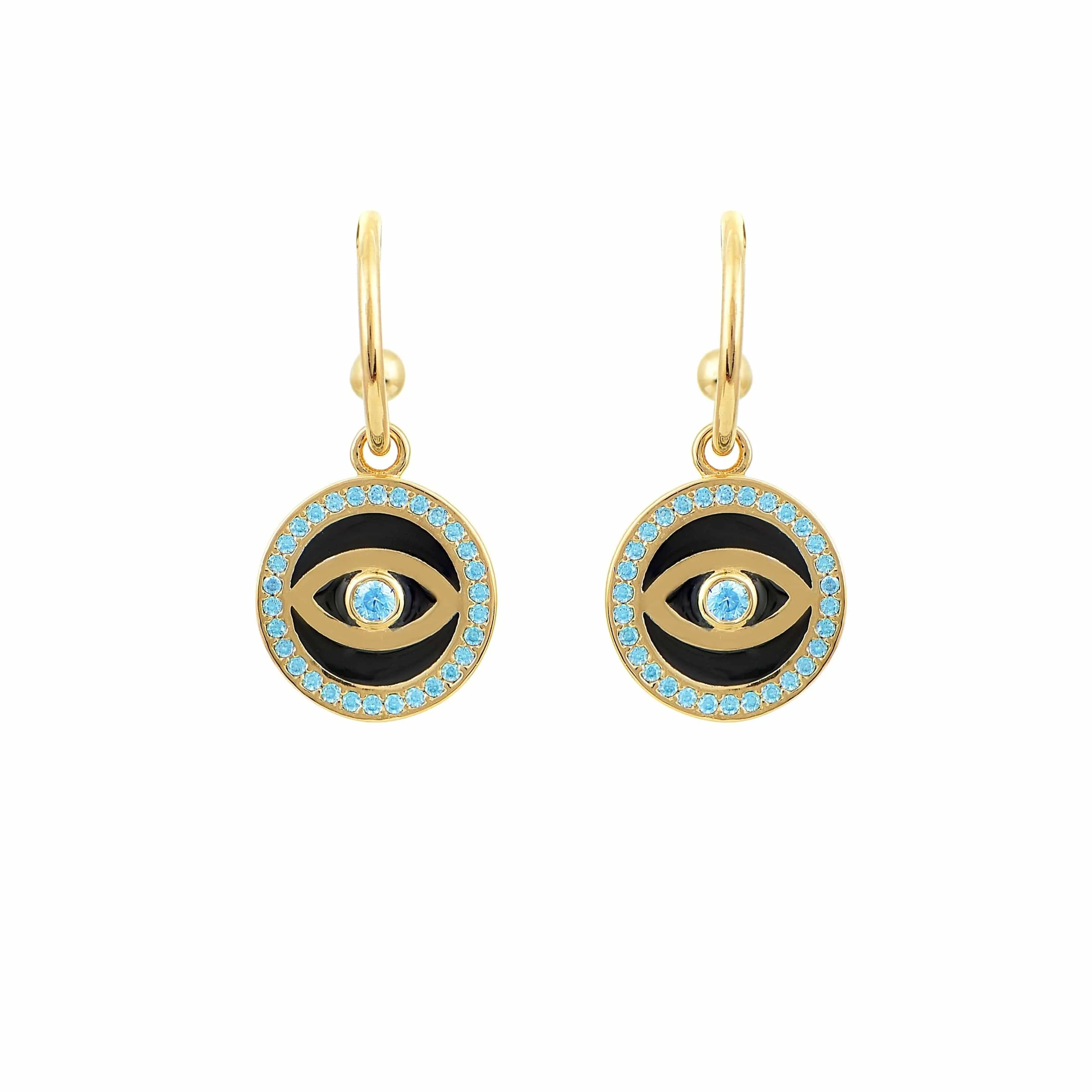Blue Eye Enamel Earrings