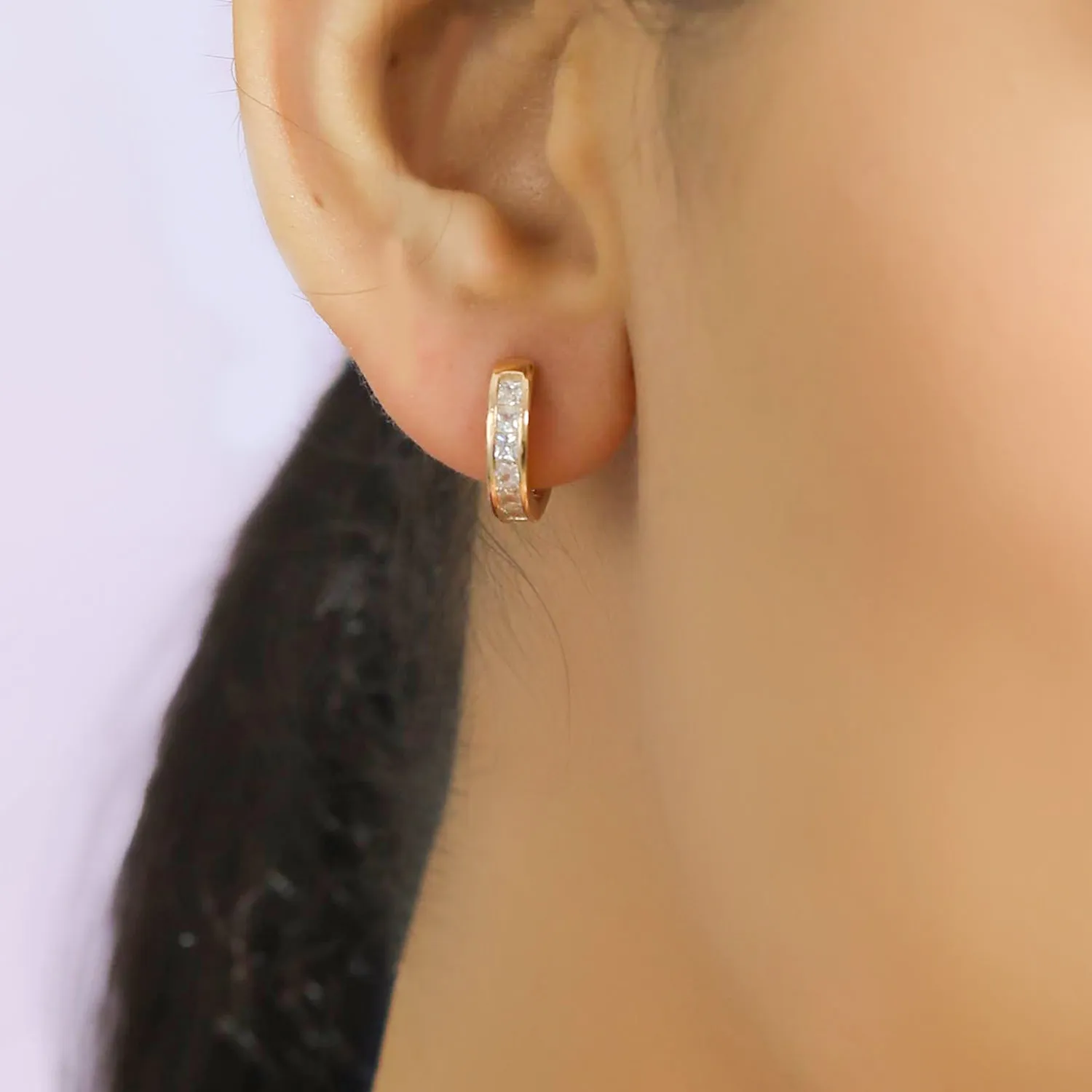 Born to Rule Rose Gold Huggie 925 Silver Earrings
