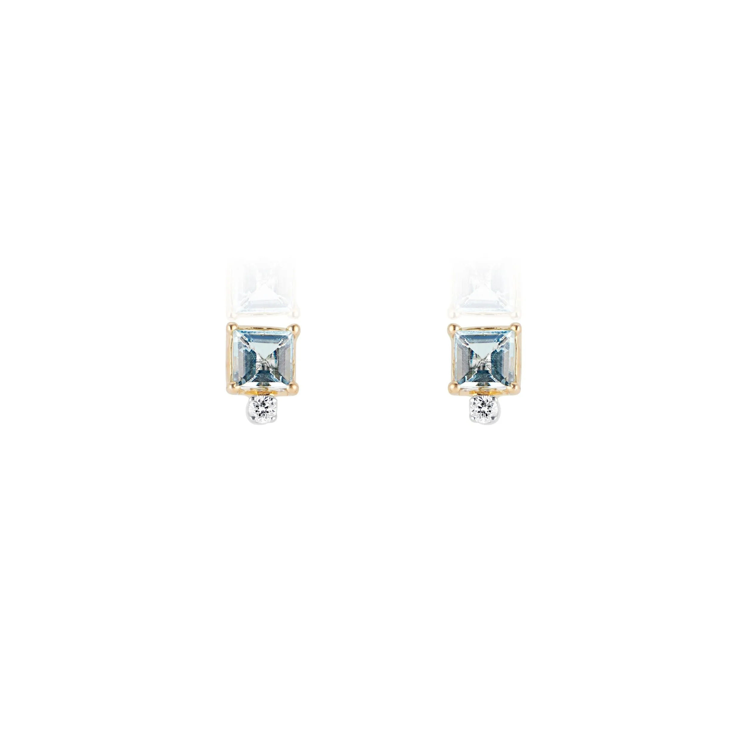 Celeste, Aquamarine and Diamond Studs