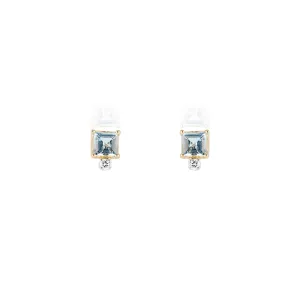 Celeste, Aquamarine and Diamond Studs