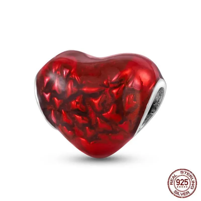 Charming Sterling Silver Red Heart Beads for Pandora - Love & Luck Gifts