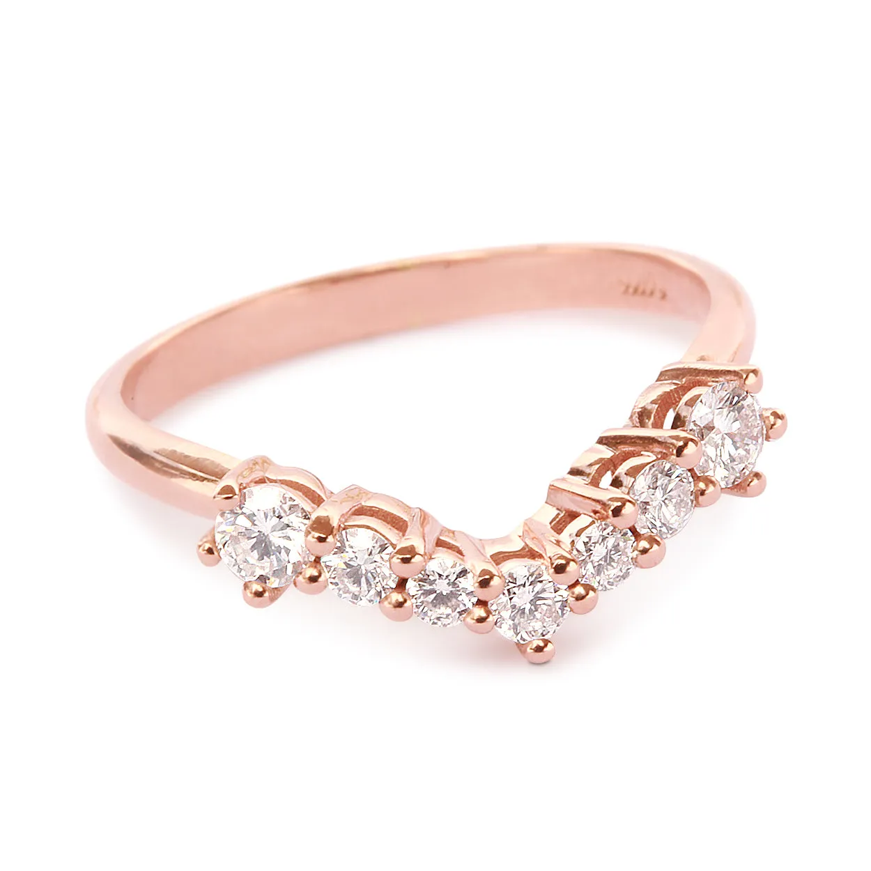 Chevron Big Diamonds Classic Wedding V Ring 0.25ct, Tiff's Ring ♥
