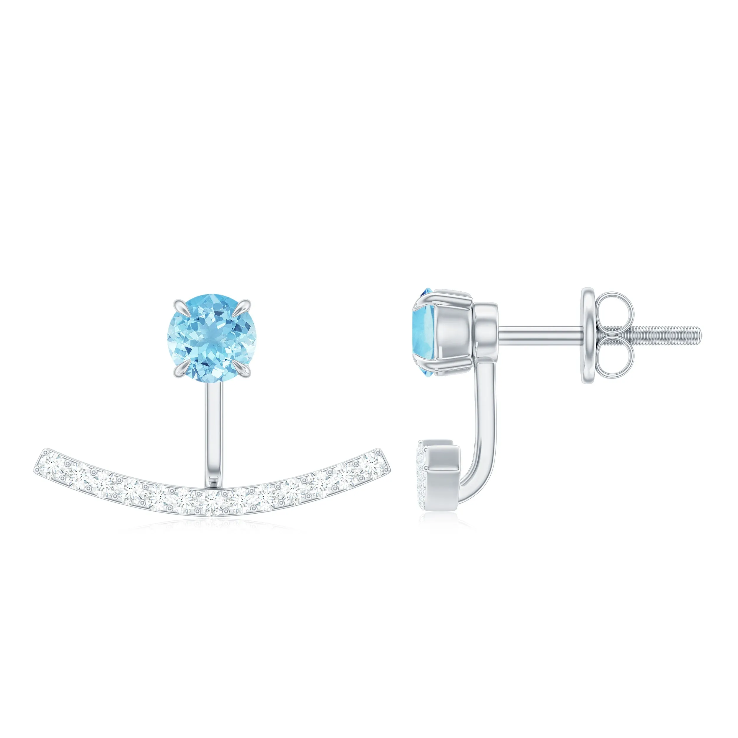 Classic Aquamarine and Diamond Earring Jacket