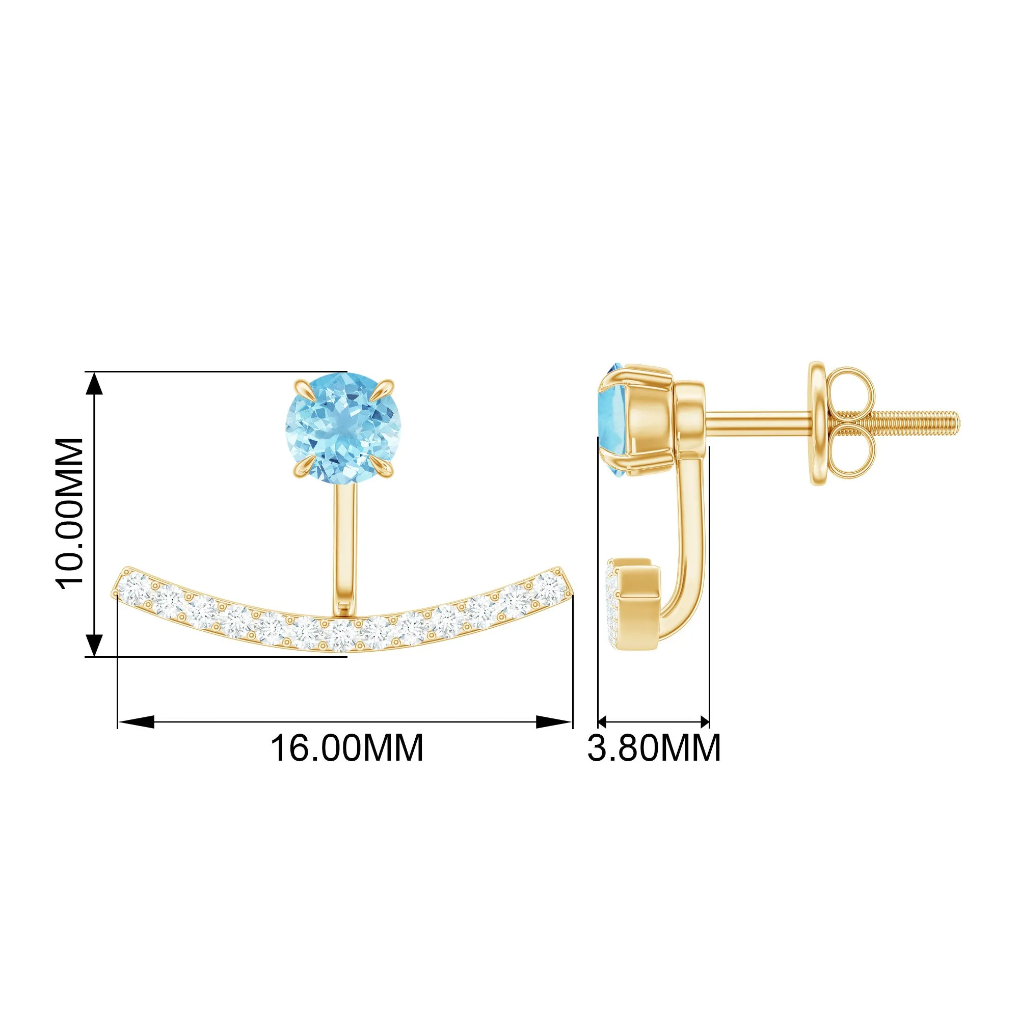 Classic Aquamarine and Diamond Earring Jacket