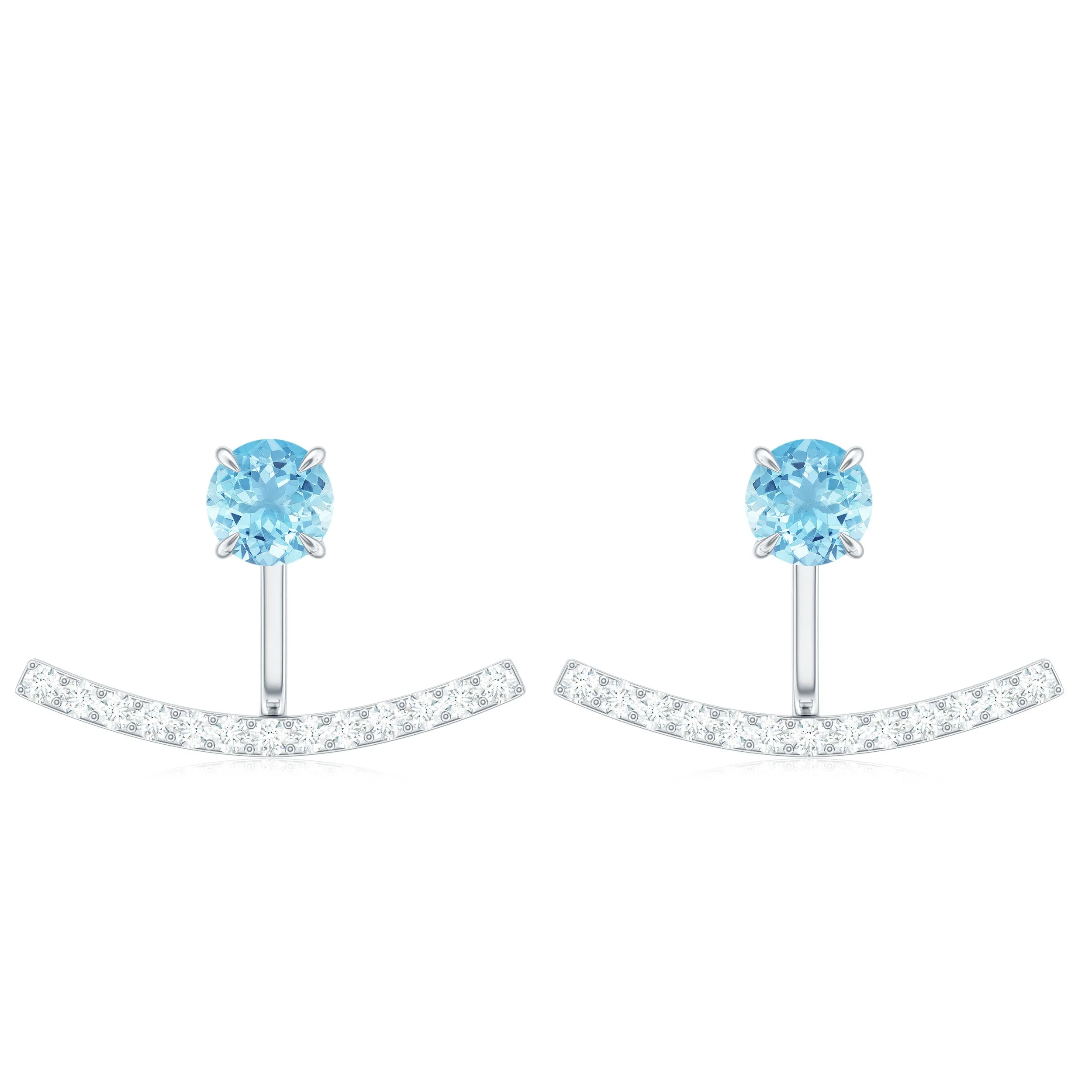 Classic Aquamarine and Diamond Earring Jacket