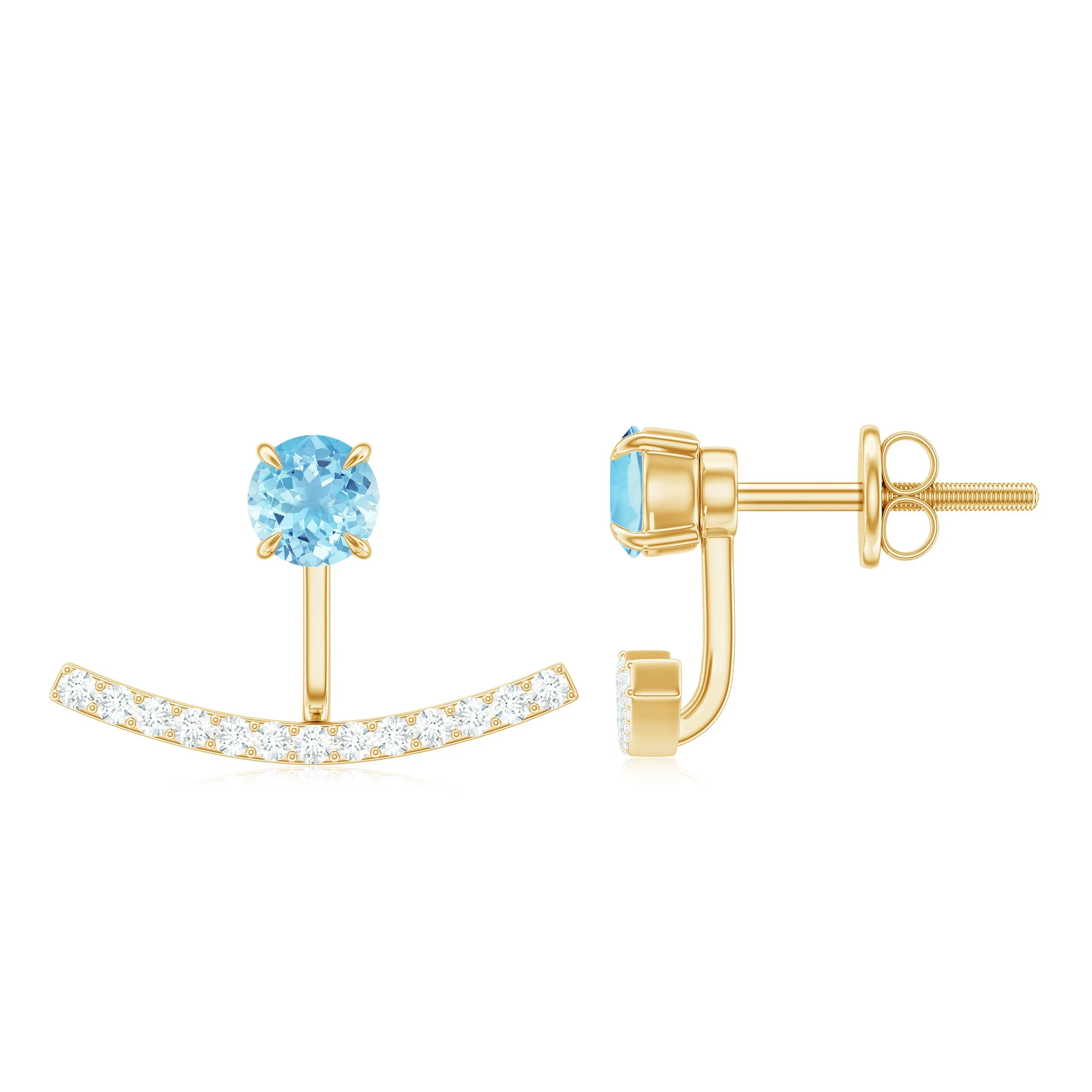Classic Aquamarine and Diamond Earring Jacket