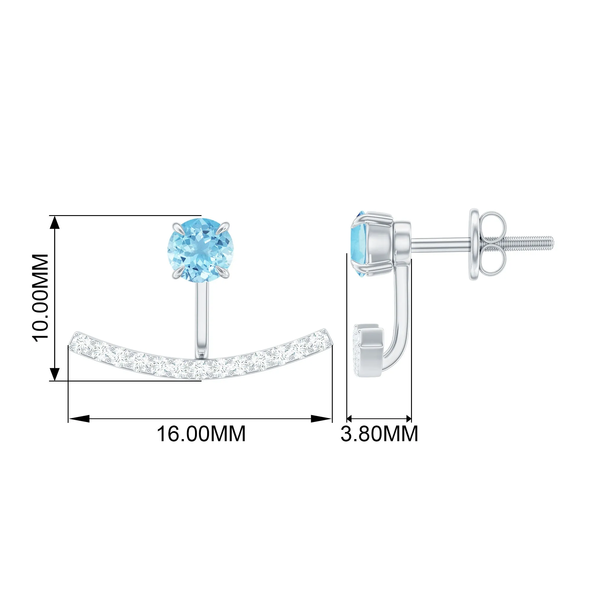 Classic Aquamarine and Diamond Earring Jacket