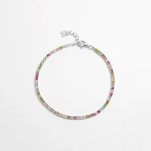 Color Zircon Silver Bracelet