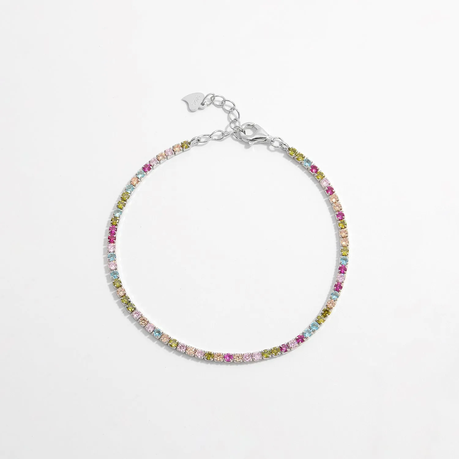 Color Zircon Silver Bracelet