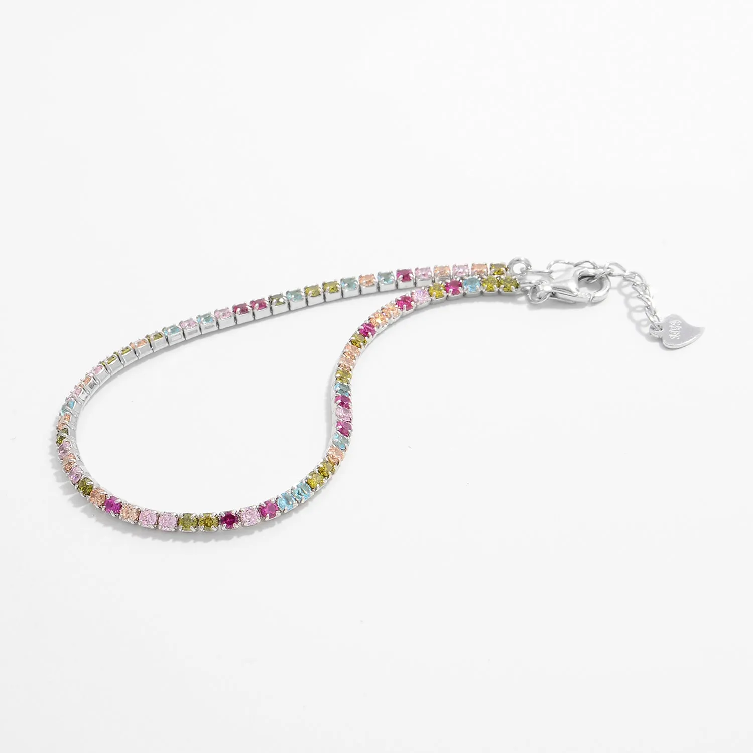 Color Zircon Silver Bracelet
