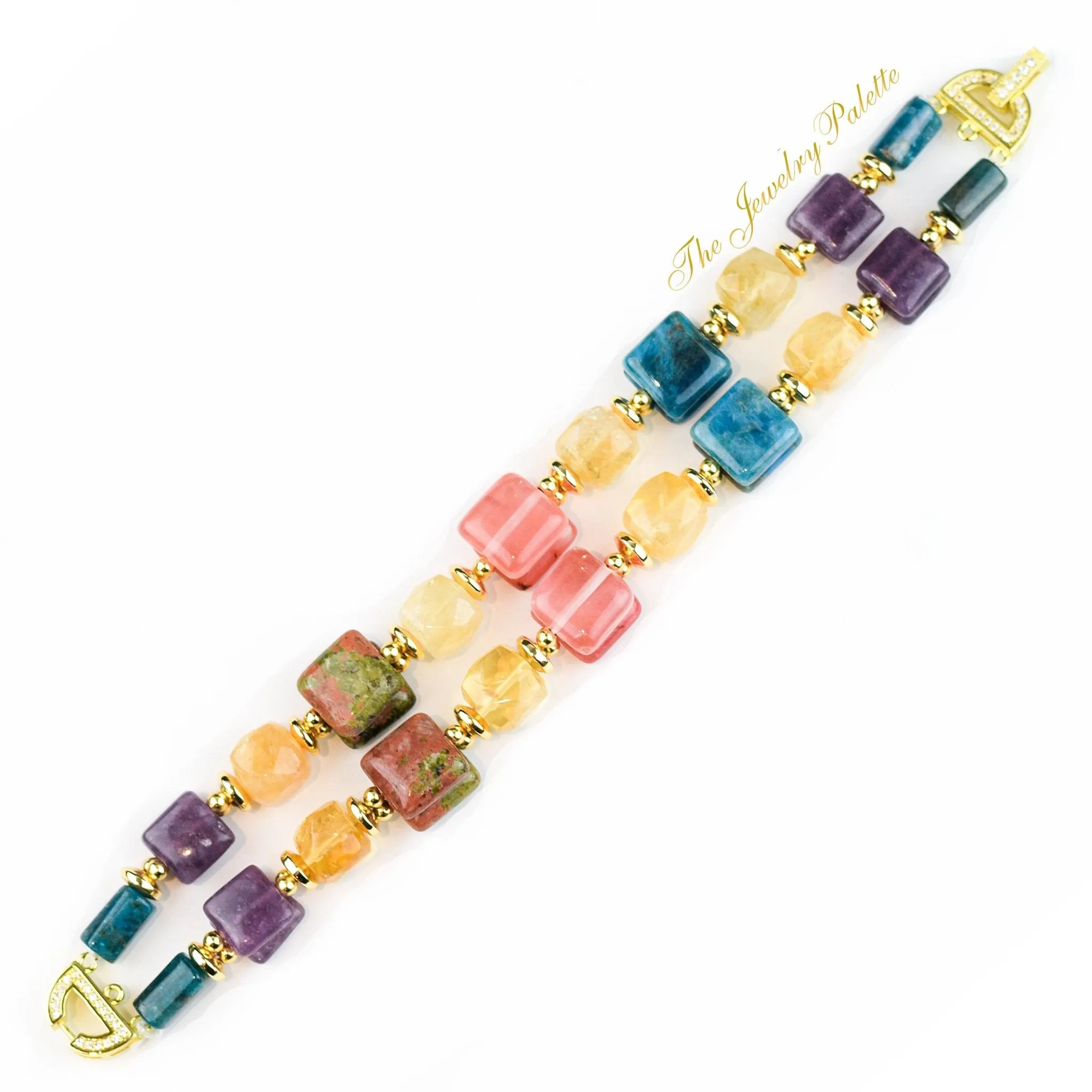 Cora citrine and multi gemstone two-tier bracelet