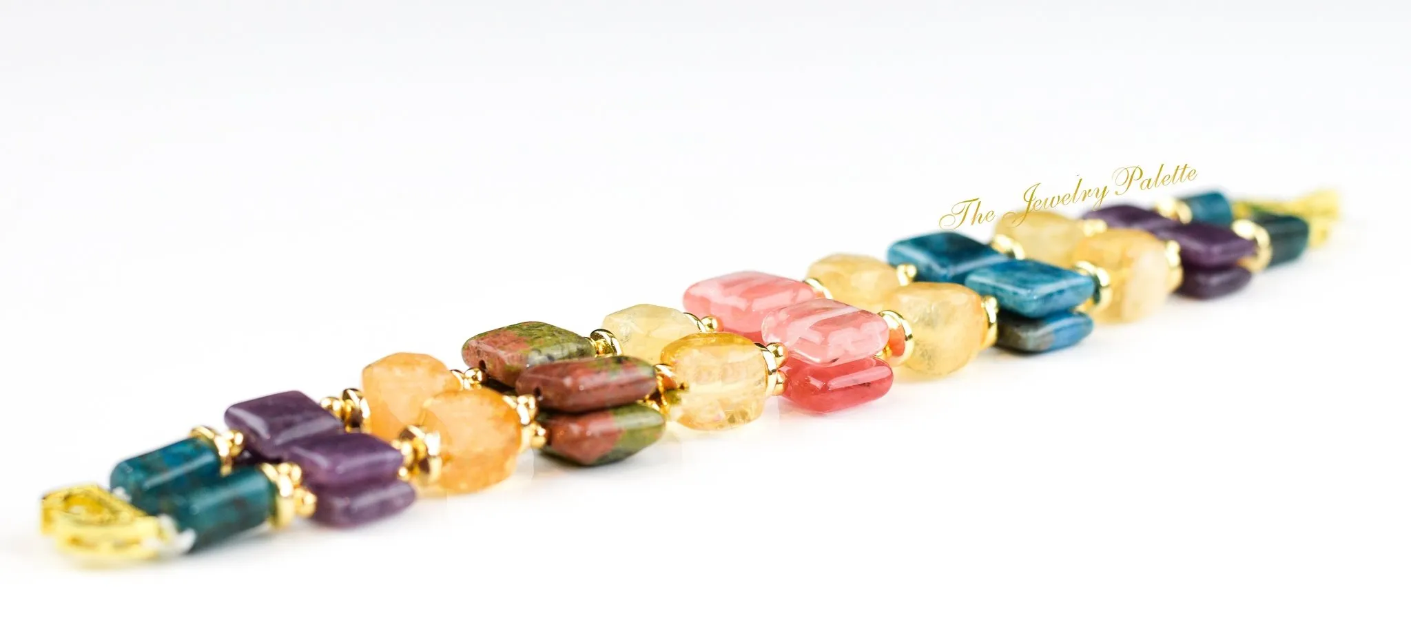 Cora citrine and multi gemstone two-tier bracelet