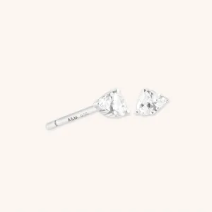 Crystal Pear Stud Earrings in Silver
