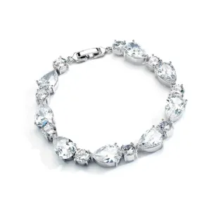 CZ Pears and Rounds Bridal or Bridesmaids Bracelet