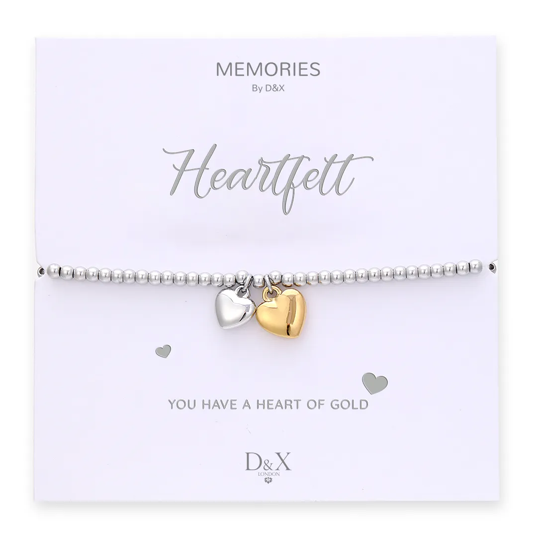 D&X Occasions Heartfelt Gold and Silver Bracelet