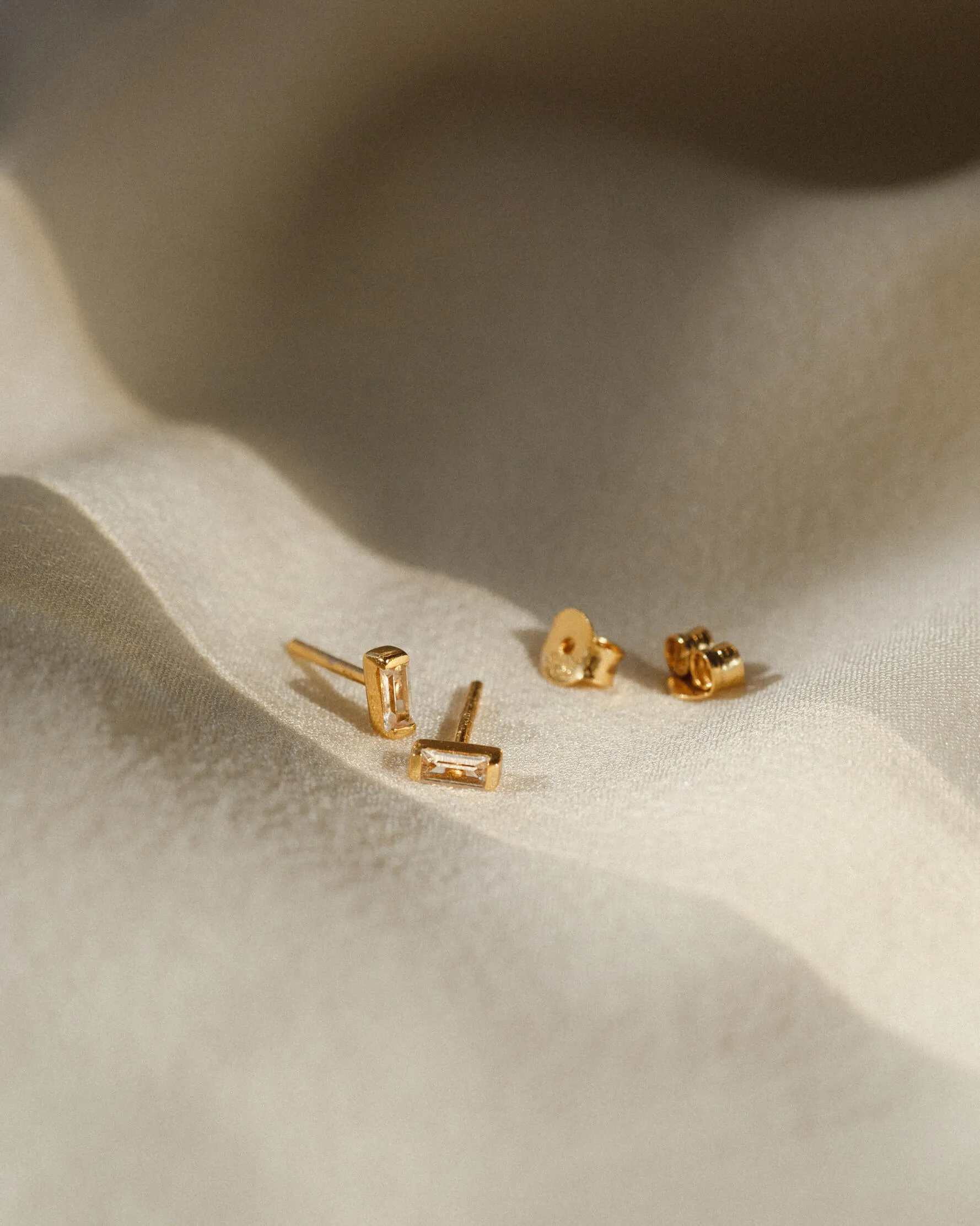Deco White Sapphire Studs