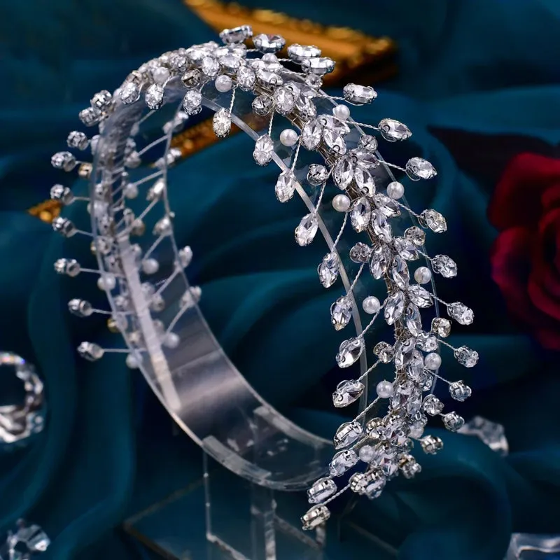 Deluxe Crystal Embellished Bridal Tiara Headband