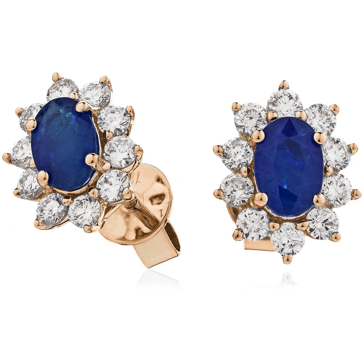 Diamond & Blue Sapphire Earring Set 1.60ct - 3.20ct