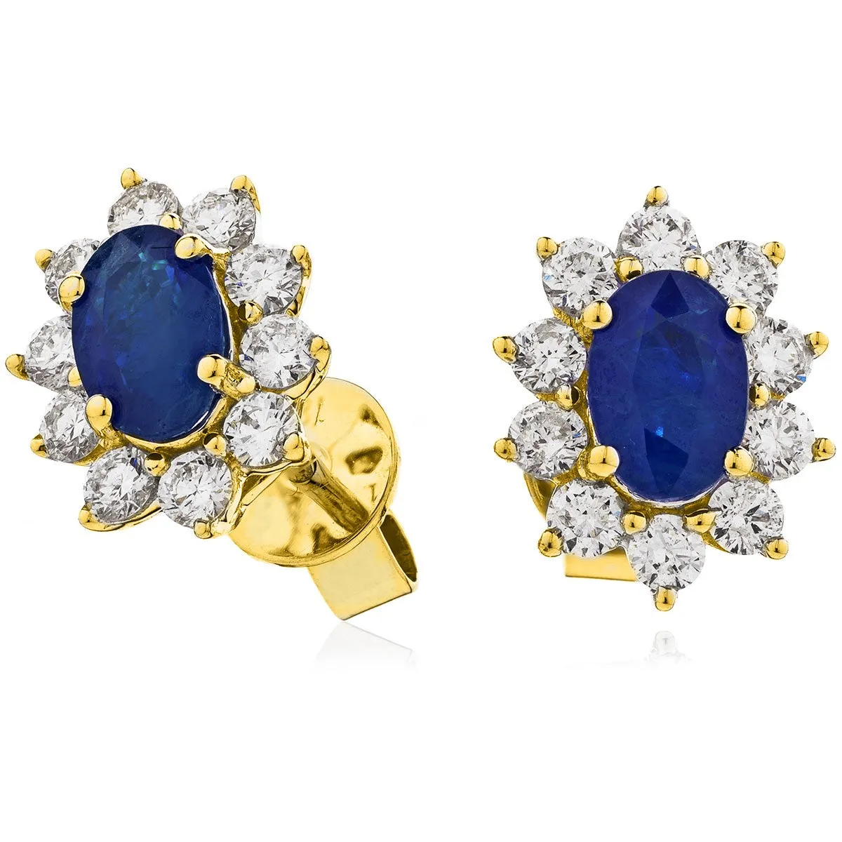 Diamond & Blue Sapphire Earring Set 1.60ct - 3.20ct