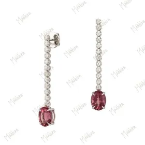 Diamond & Pink Topaz Earring