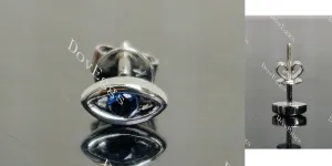 Doveggs round colored gem/moissanite/lab grown diamond eye earstuds(A pair of stud earrings)