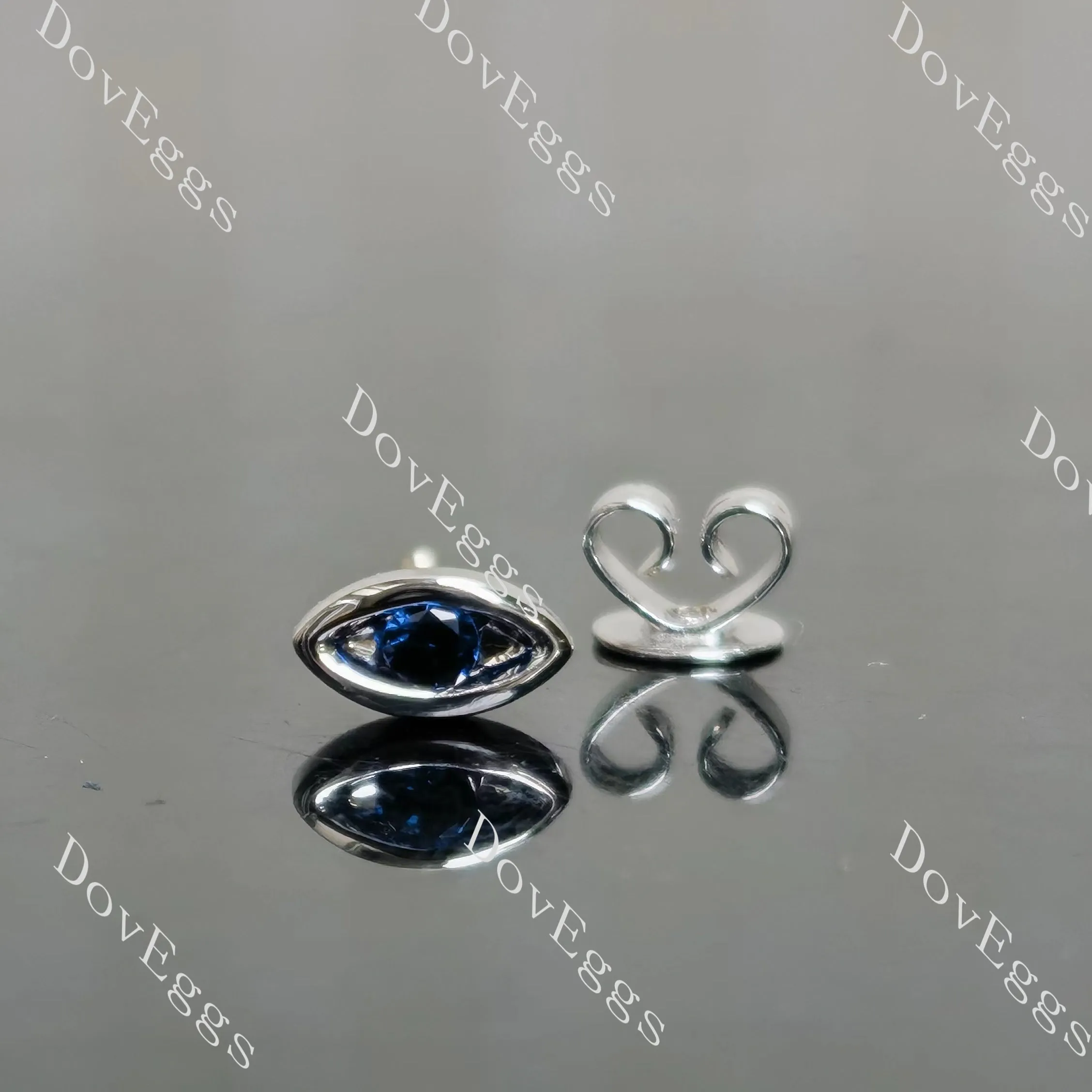 Doveggs round colored gem/moissanite/lab grown diamond eye earstuds(A pair of stud earrings)