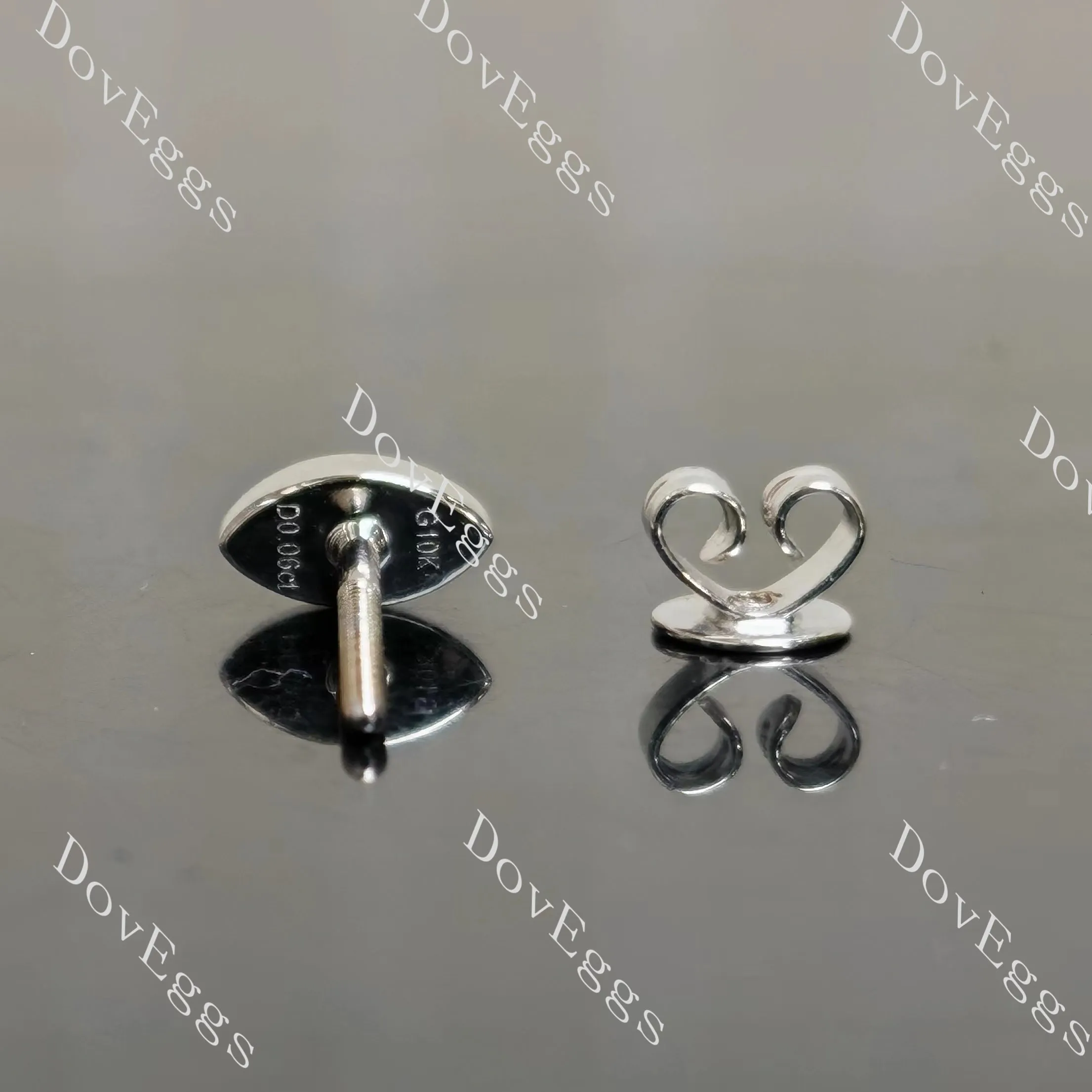 Doveggs round colored gem/moissanite/lab grown diamond eye earstuds(A pair of stud earrings)