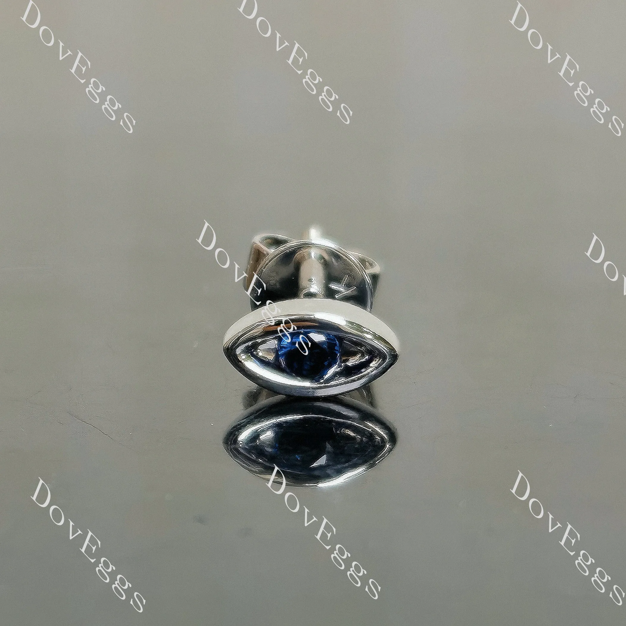 Doveggs round colored gem/moissanite/lab grown diamond eye earstuds(A pair of stud earrings)