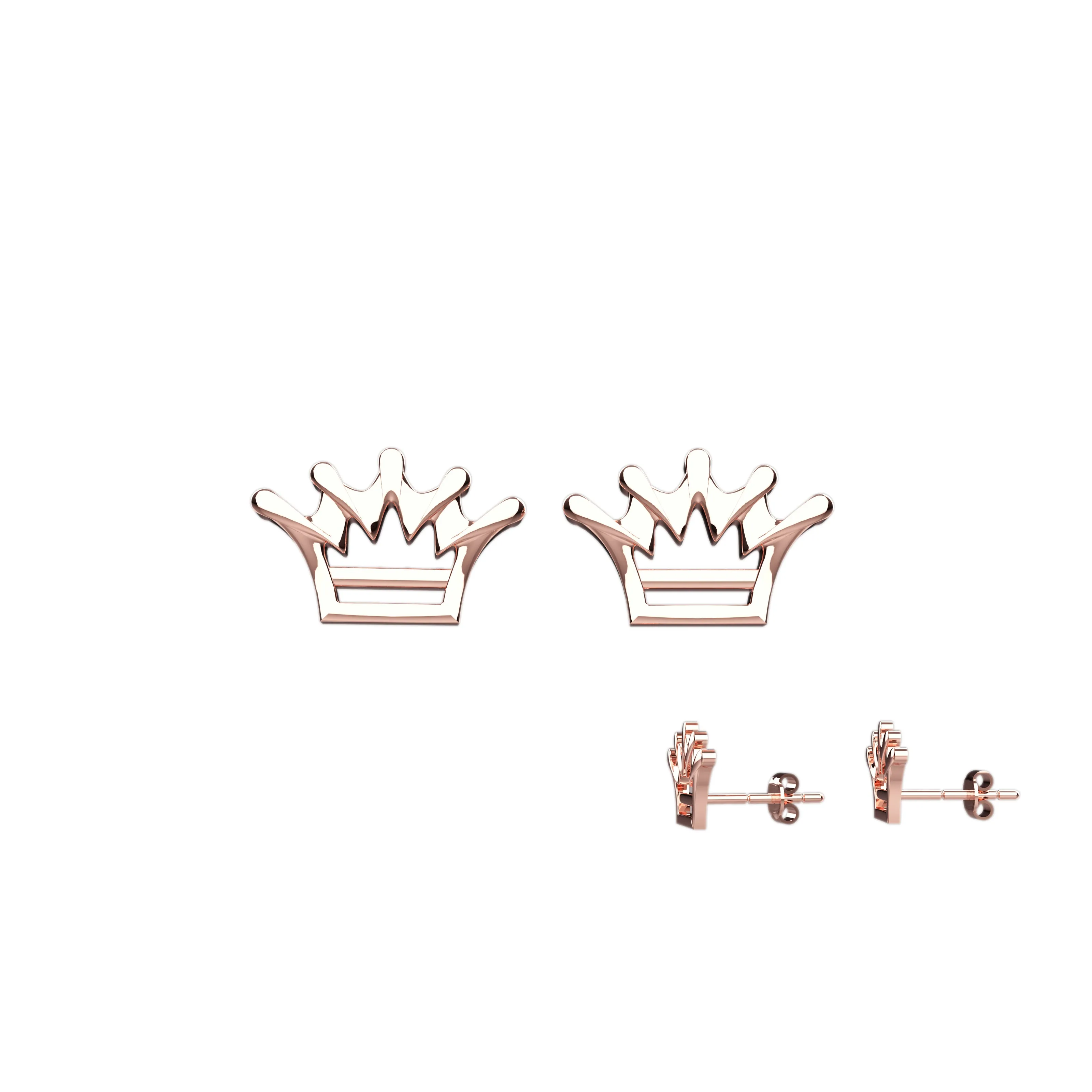 Ear Studs With Royal Crown