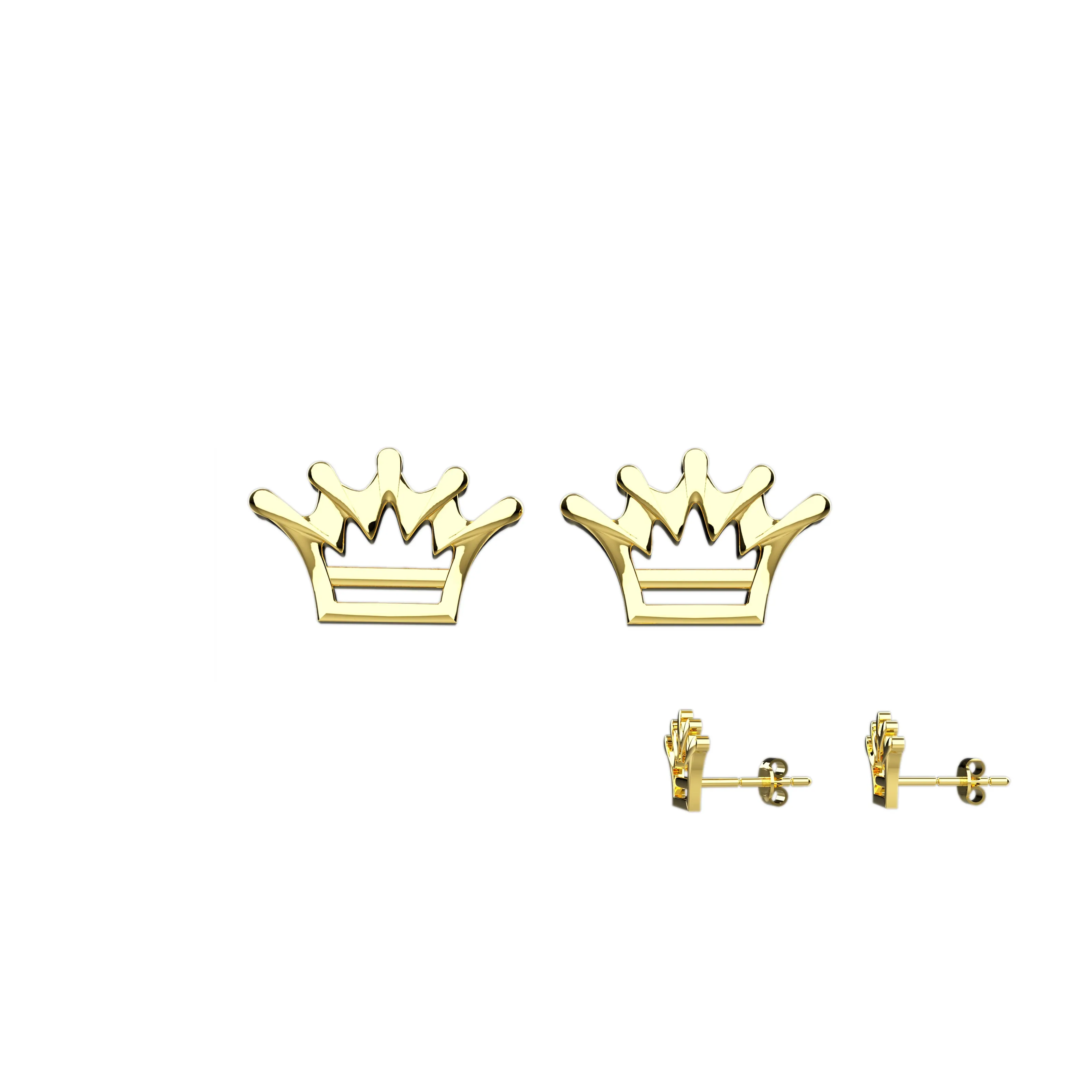 Ear Studs With Royal Crown
