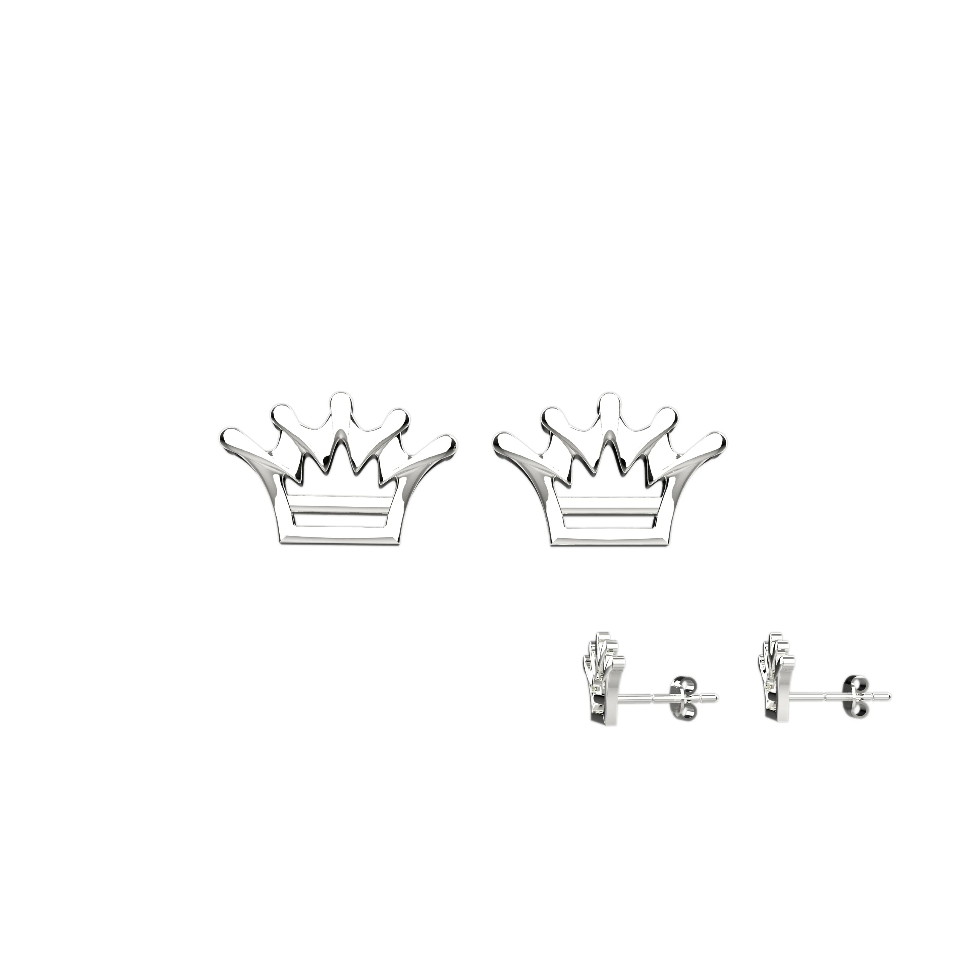 Ear Studs With Royal Crown