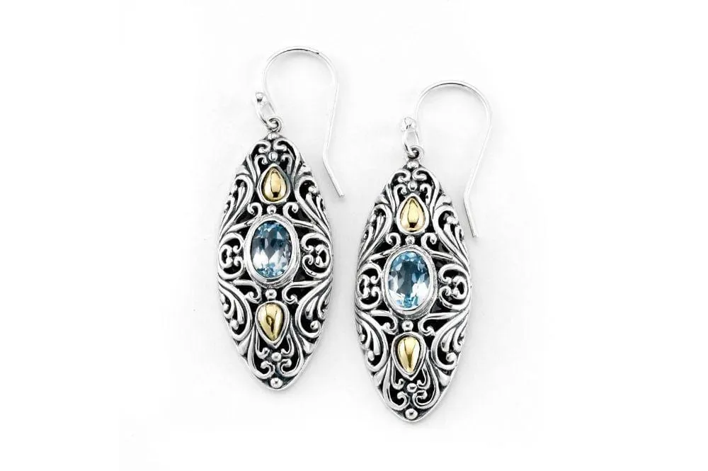 Elea Earrings- Blue Topaz
