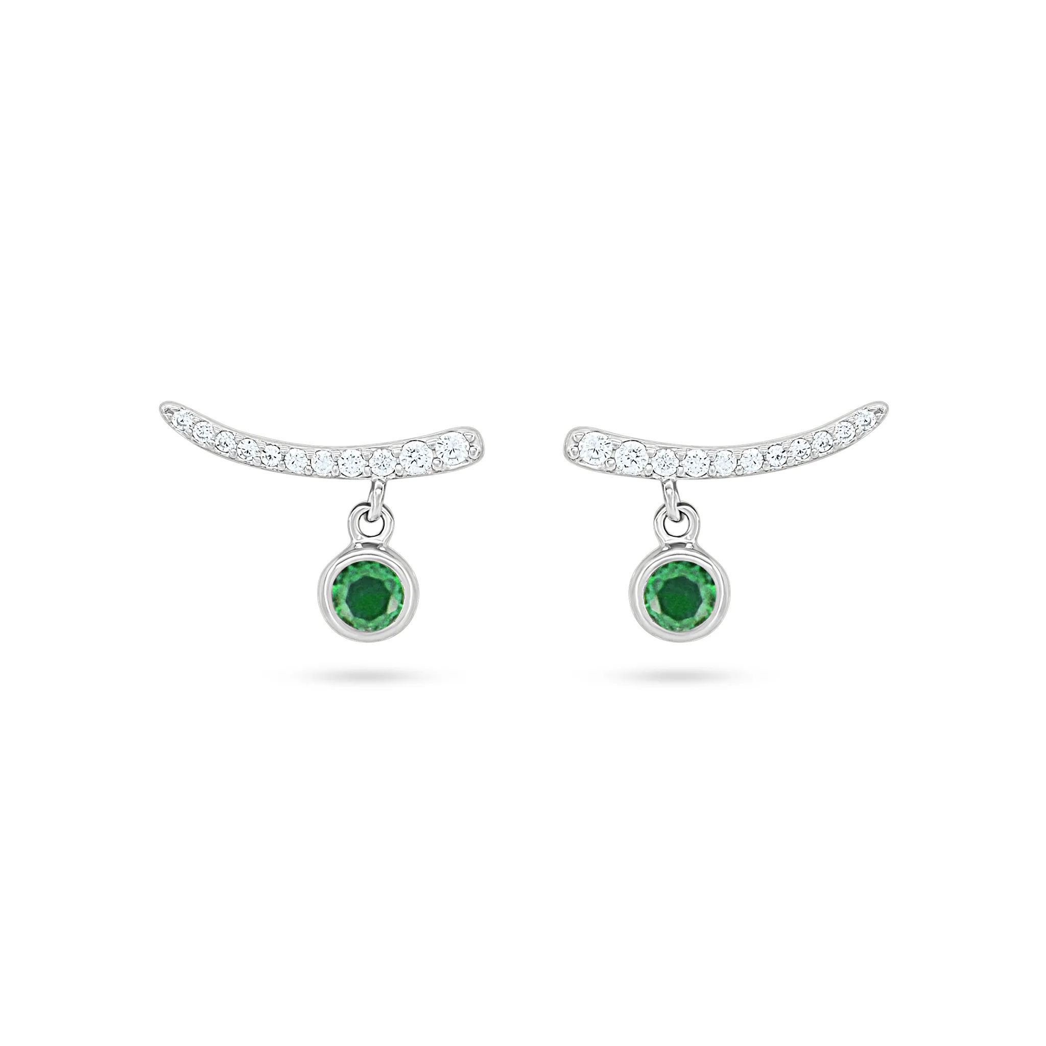 Elegant Drop Green Zircon Earrings