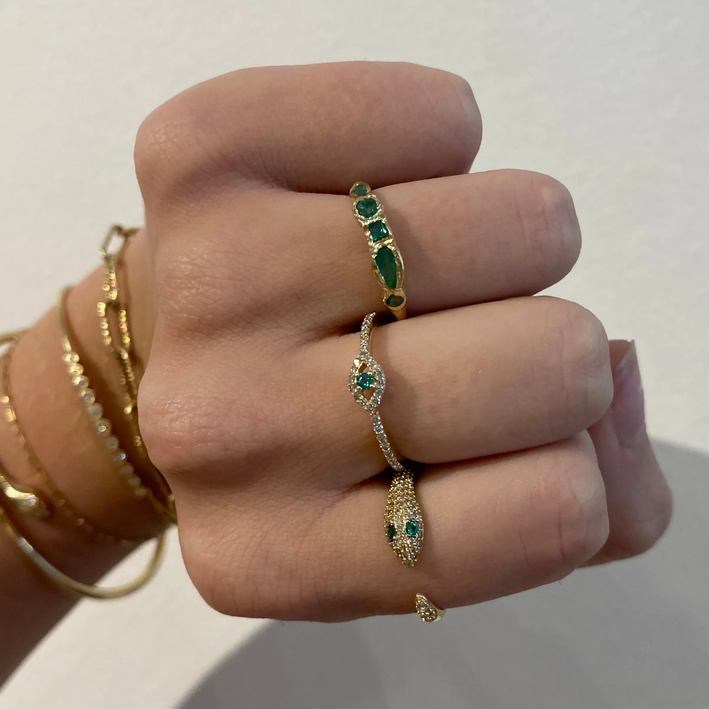 Emerald Evil Eye Ring