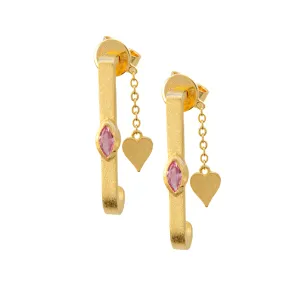 Eye with a heart earrings 18k Gold