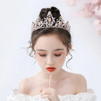 Fashionable Crystal Crowns For Kids - Tiaras for Little Girls - Gold or Silver Color