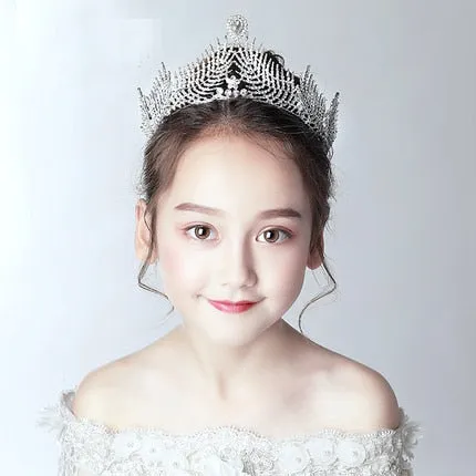 Fashionable Crystal Crowns For Kids - Tiaras for Little Girls - Gold or Silver Color