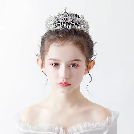 Fashionable Crystal Crowns For Kids - Tiaras for Little Girls - Gold or Silver Color