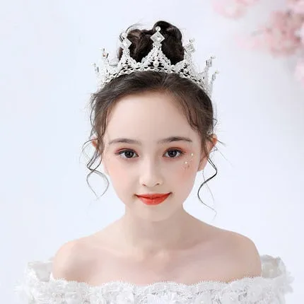 Fashionable Crystal Crowns For Kids - Tiaras for Little Girls - Gold or Silver Color
