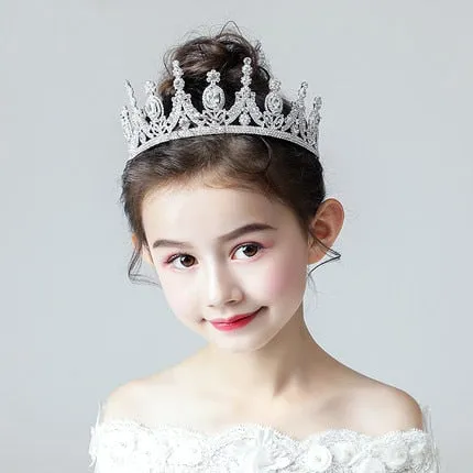Fashionable Crystal Crowns For Kids - Tiaras for Little Girls - Gold or Silver Color