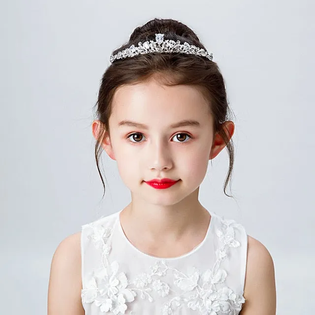 Fashionable Crystal Crowns For Kids - Tiaras for Little Girls - Gold or Silver Color