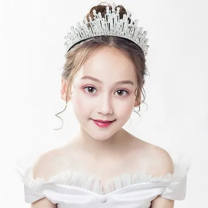 Fashionable Crystal Crowns For Kids - Tiaras for Little Girls - Gold or Silver Color