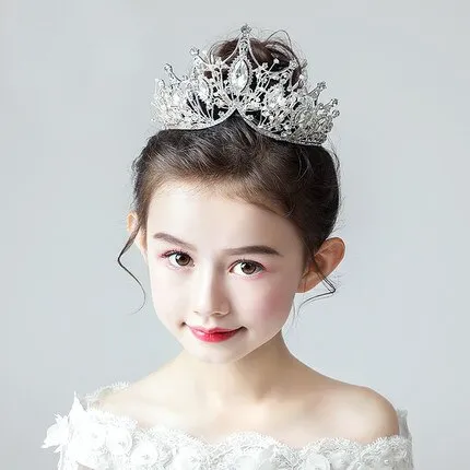 Fashionable Crystal Crowns For Kids - Tiaras for Little Girls - Gold or Silver Color