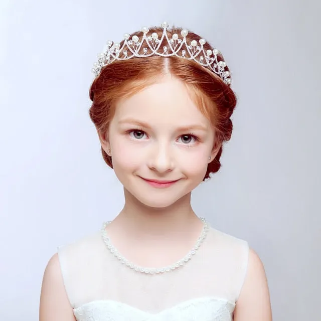 Fashionable Crystal Crowns For Kids - Tiaras for Little Girls - Gold or Silver Color