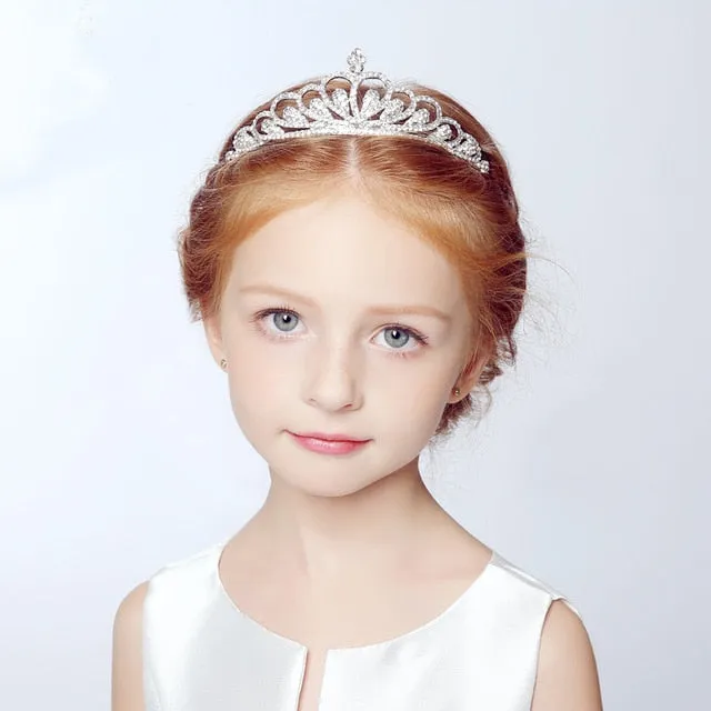 Fashionable Crystal Crowns For Kids - Tiaras for Little Girls - Gold or Silver Color