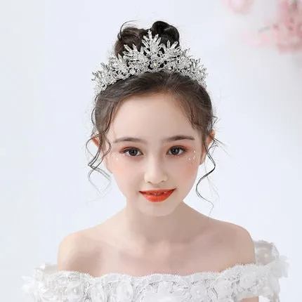 Fashionable Crystal Crowns For Kids - Tiaras for Little Girls - Gold or Silver Color
