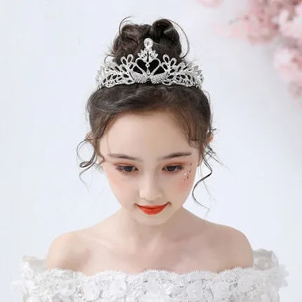 Fashionable Crystal Crowns For Kids - Tiaras for Little Girls - Gold or Silver Color