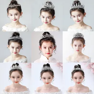 Fashionable Crystal Crowns For Kids - Tiaras for Little Girls - Gold or Silver Color